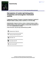 Glycosylation of Random IgG Distinguishes Seropositive and Seronegative Rheumatoid Arthritis