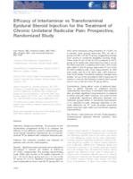 Efficacy of Interlaminar vs Transforaminal Epidural Steroid Injection for the Treatment of Chronic Unilateral Radicular pain: Prospective, Randomized Study
