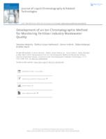 Development of an Ion Chromatographic Method for Monitoring Fertilizer Industry Wastewater Quality