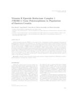 Vitamin K Epoxide Reductase Complex 1 (VKORC1) Gene Polymorphisms in Population of Eastern Croatia