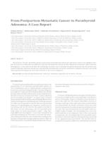 From Postpartum Metastatic Cancer to Parathyroid Adenoma: a Case Report