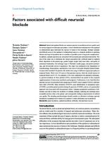 prikaz prve stranice dokumenta Factors Associated with Difficult Neuraxial Blockade