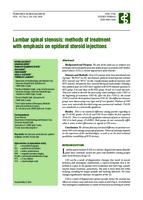 prikaz prve stranice dokumenta Lumbar Spinal Stenosis: Methods of Treatment with Emphasis on Epidural Steroid Injections