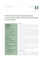 prikaz prve stranice dokumenta "Blind" Interlaminar Epidural Steroid Injections in Lumbar Spinal Stenosis; Effective and safe Technique in Elderly Patients