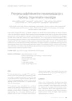 prikaz prve stranice dokumenta Primjena radiofrekventne neuromodulacije u liječenju trigeminalne neuralgije