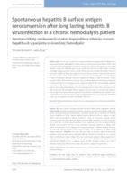 prikaz prve stranice dokumenta Spontana HBsAg serokonverzija nakon dugogodišnje infekcije virusom hepatitisa B u pacijenta na kroničnoj hemodijalizi