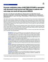 prikaz prve stranice dokumenta Promoter Methylation Status of ASC/TMS1/PYCARD is Associated with Decreased Overall Survival and TNM Status in Patients with Early Stage Non-small Cell Lung Cancer (NSCLC).