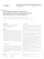 prikaz prve stranice dokumenta Heterotopic Trigeminal Pregnancy in Infertile Women after Ovulation Stimulation and Embolisation of a Uterine Myoma